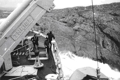 Minelæggeren FYEN på grund i Boknafjorden 7. marts 1979