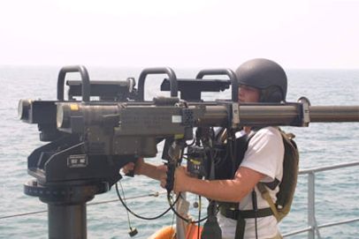 A watchful eye is being held by the Stinger-missiles onboard the Corvette