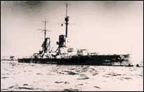 The German battleship KRONPRINZ WILHELM