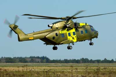 Den frste EH101 redningshelikopter tager af sted p sin frste vagt