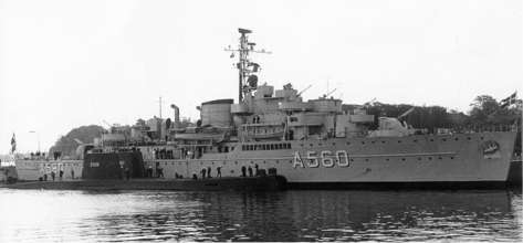 Tender ÆGIR with two submarines alongside