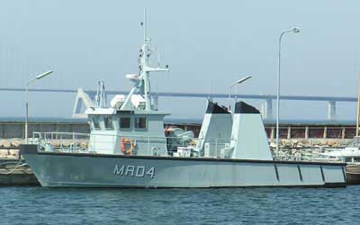 One of the total of six mine clearance vessels, MRD4, seen here at Korsør Naval Base in 2005