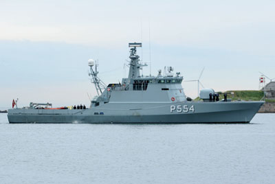 The patrol vessel MAKRELEN, here fitted as a mine vessel