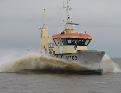 The Environmental Protection Vessel MILJØ 103 during first sea trials