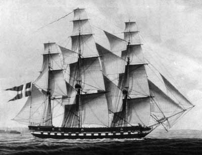 The frigate NYMPHEN, launched October 18, 1815