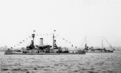 The Coastal Defense Ship OLFERT FISCHER and the Cruiser HEJMDAL