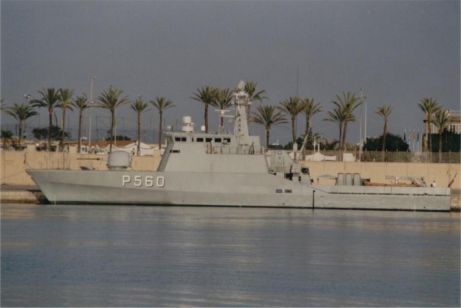 The patrol vessel RAVNEN moored in Malaga, Spain, 2003