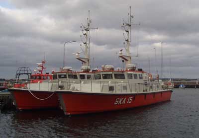 The surveying vessels SKA 15 and SKA 16 are here seen in Kalundborg