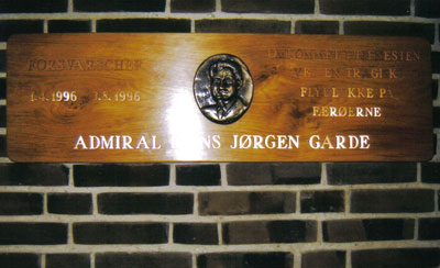 Mindetavlen for forsvarschef, admiral Hans Jørgen Garde